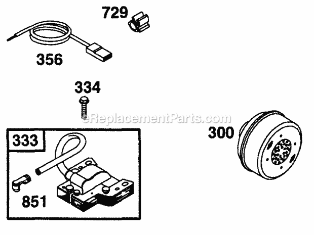 Muffler & Magneto Diagram and Parts List for PS418 (11A-702A100) (1997) Cub Cadet Engine